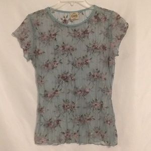 Sheer Aqua Floral Top
